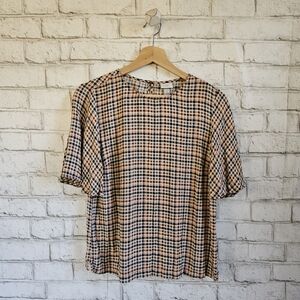 A NEW DAY Check Plaid Top, S